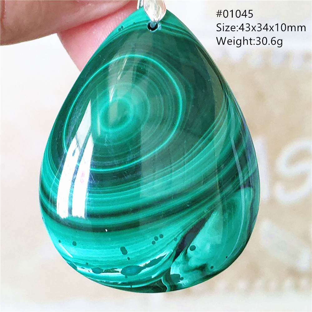 925 Sterling Silver Chain Necklace Men - Pendentif en pierre précieuse de malachite