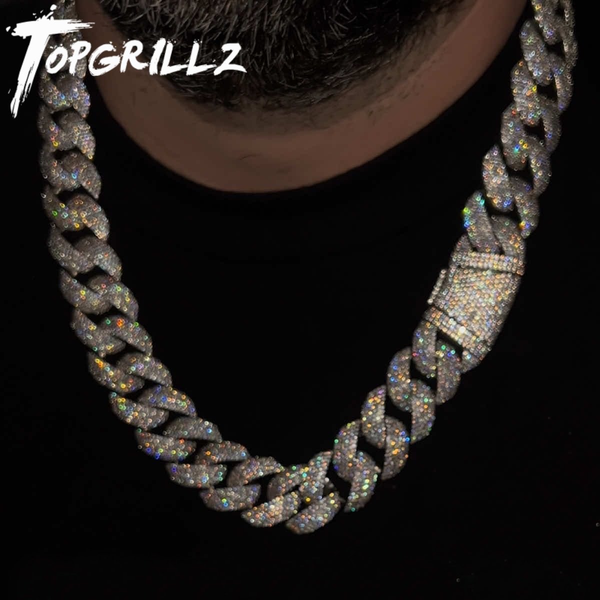 Cuban Link Chain 12Mm - TOPGRILLZ Collier Chaîne Cubaine 24mm Entièrement