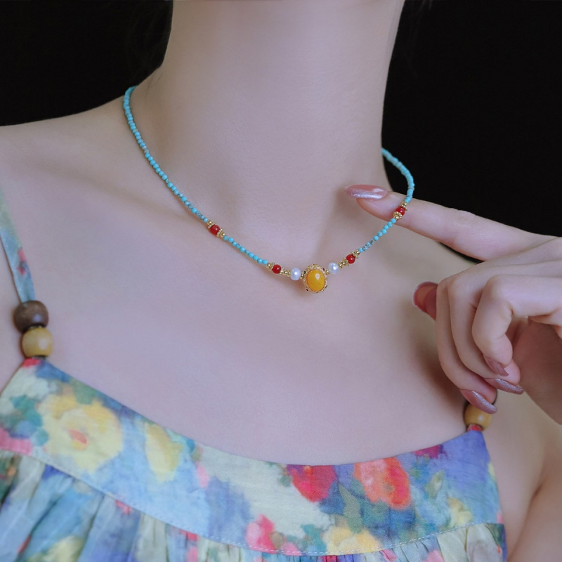 Pearl Choker Necklace Vintage - Colliers en or 14 carats avec