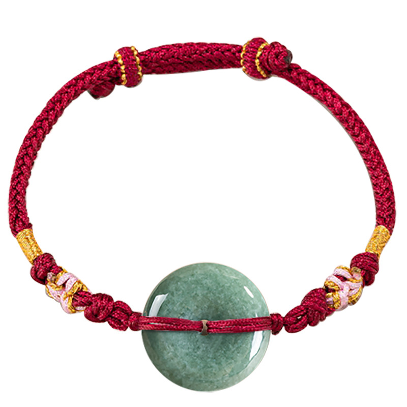 Bracelets - Bracelet beignet en jadéite verte du