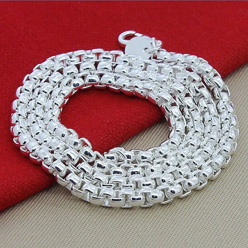 925 Sterling Silver Chain Necklace Men - Collier en argent Sterling 45-60cm, boîte