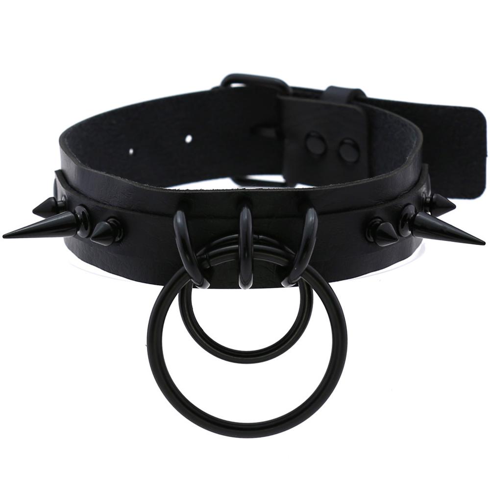 Goth Punk Spike Choker - Tour de cou à pointes noires