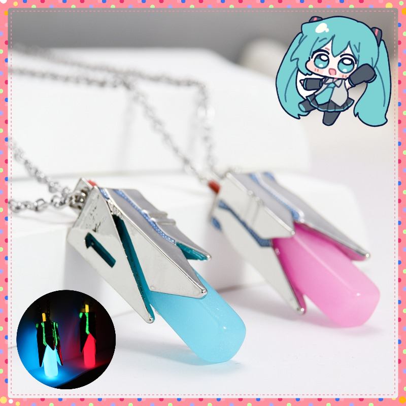 Anime Pendant Necklace - Collier Miku Anime, Bijou Fluorescent de