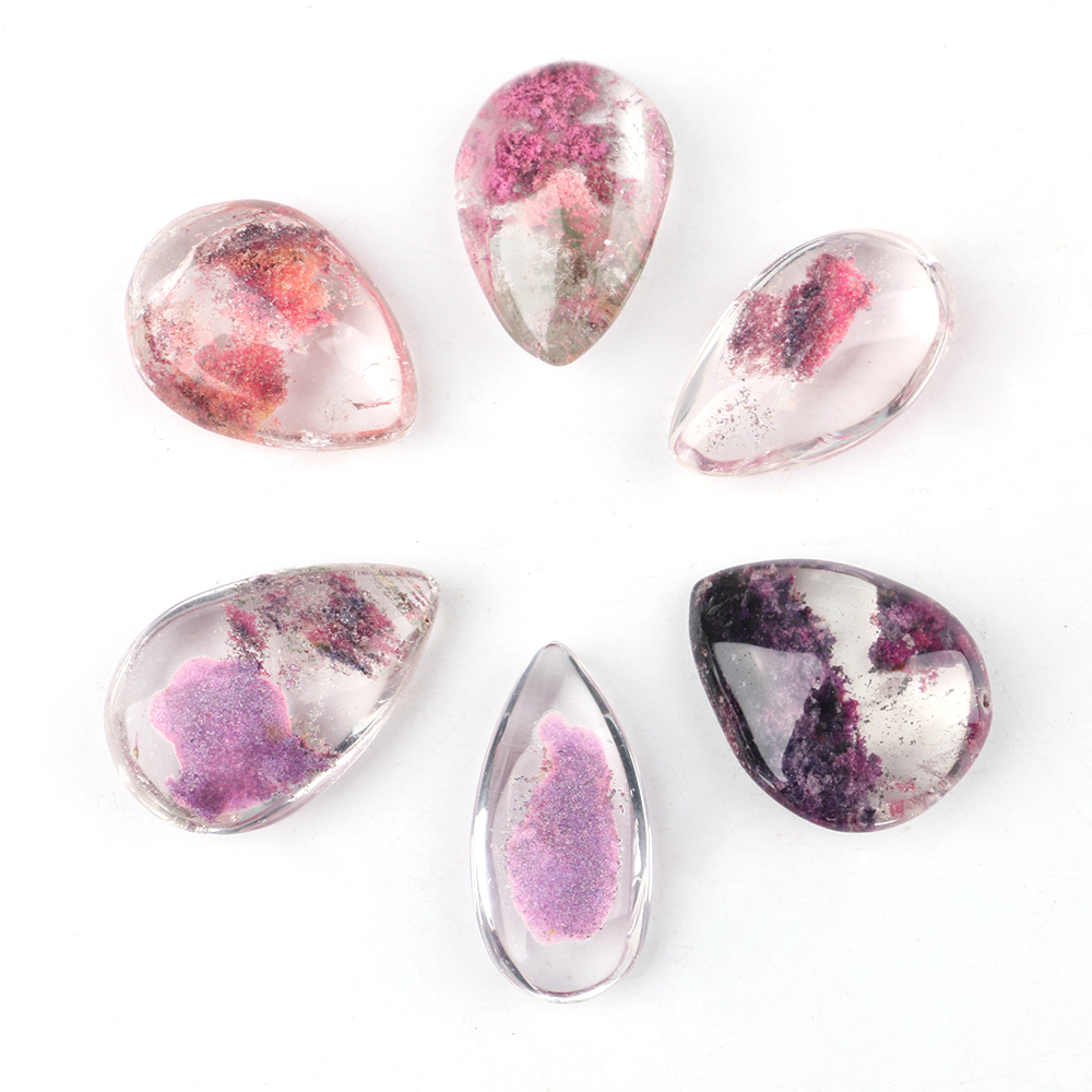 Crystal Pendant Necklace Natural Stone - Perle de cristal de quartz violet