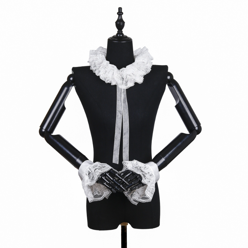 Necklaces - Ensemble col et poignets en dentelle