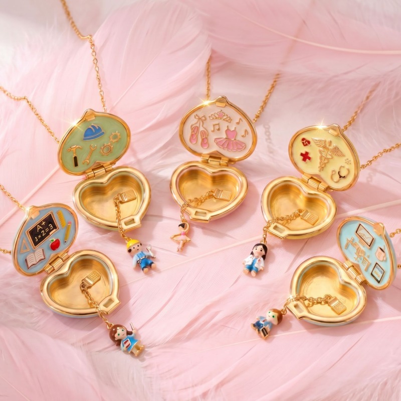Heart Locket Necklace Photo - Collier médaillon photo vintage en forme