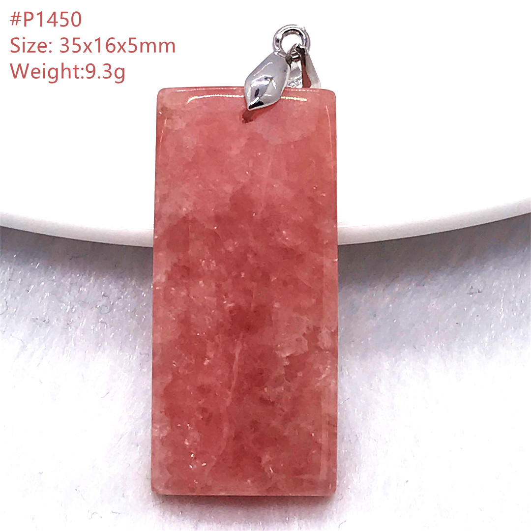 Crystal Pendant Necklace Natural Stone - Collier pendentif en Rhodochrosite rouge naturel,