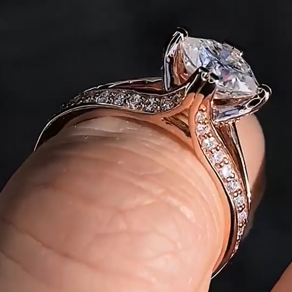 Bague de fiançailles en or Ros - Moissanite Engagement Ring 1 Carat avis et prix