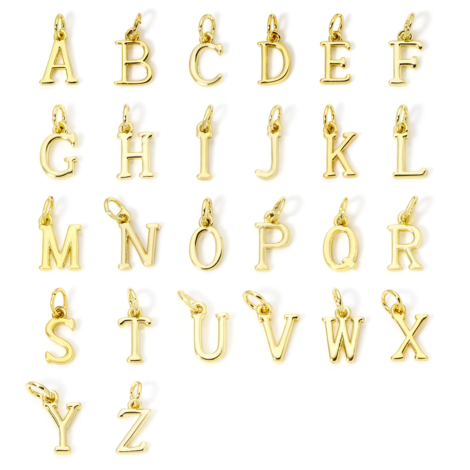 5 pièces breloques en laiton p - Initial Letter Necklace 18K Gold avis et prix