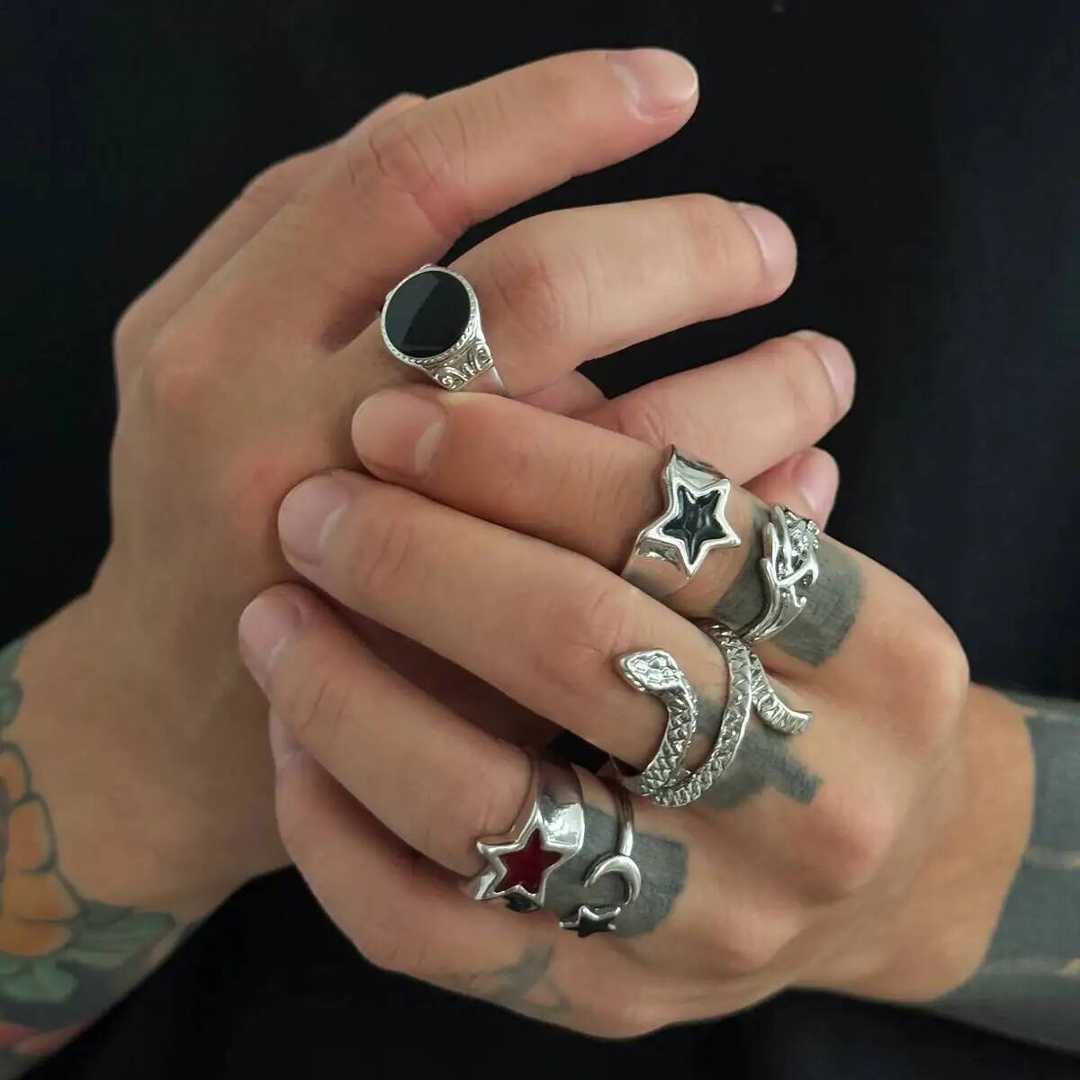 KunJoe 6 pièces nouveau Goth s - Vintage Punk Knuckle Rings Set avis et prix