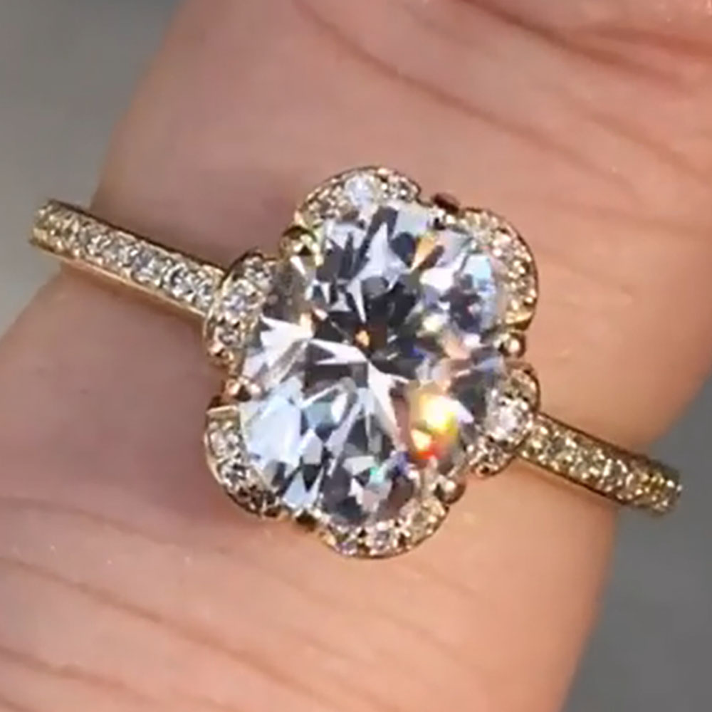 Bague de fiançailles en or jau - Moissanite Engagement Ring 1 Carat avis et prix