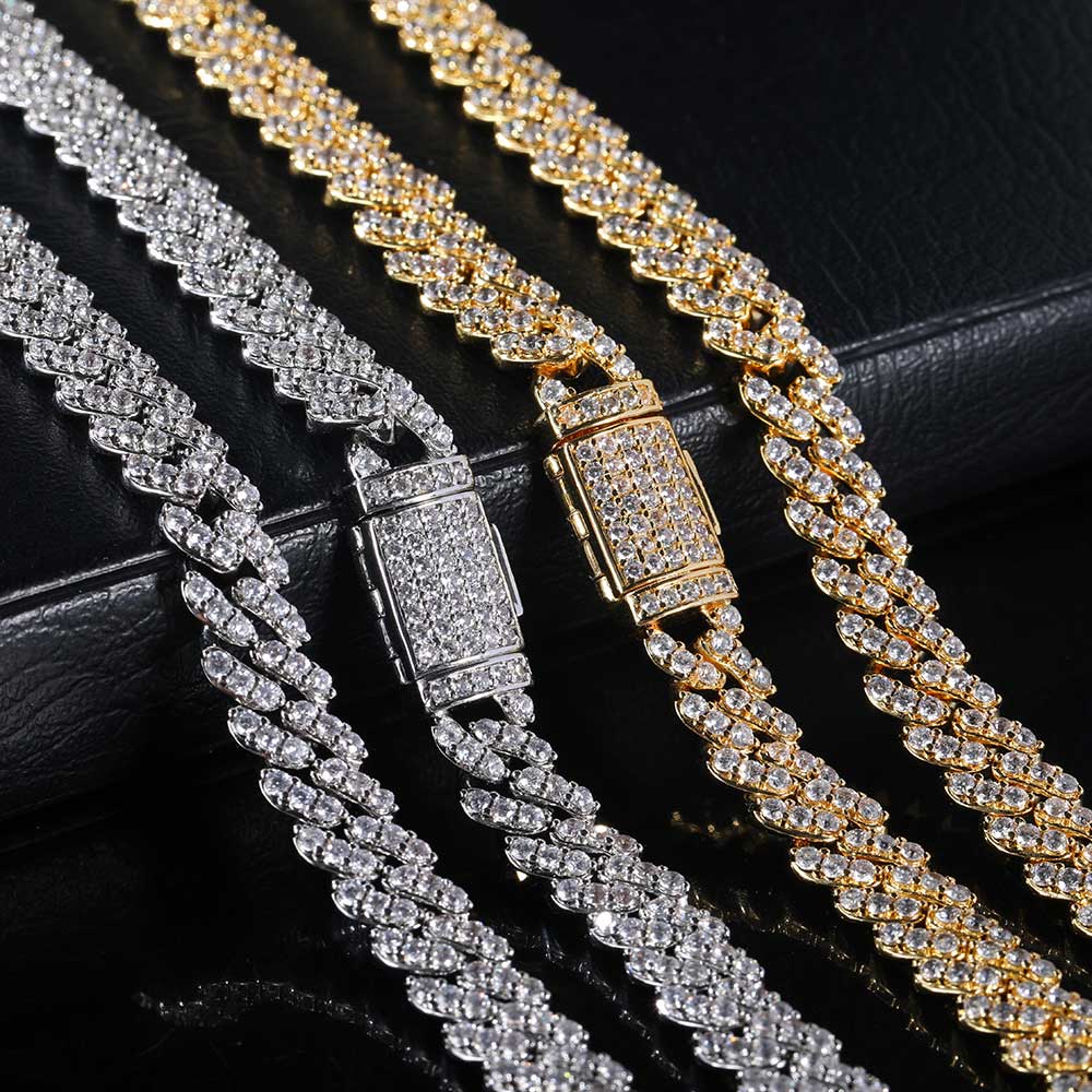 Collier en Zircon glacé pour h - Cuban Link Chain 12Mm avis et prix