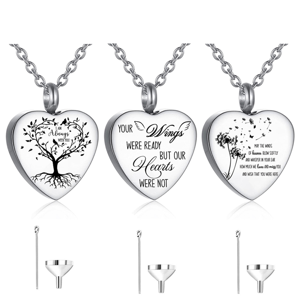 Collier d'urne en acier inoxyd - Heart Locket Necklace Photo avis et prix
