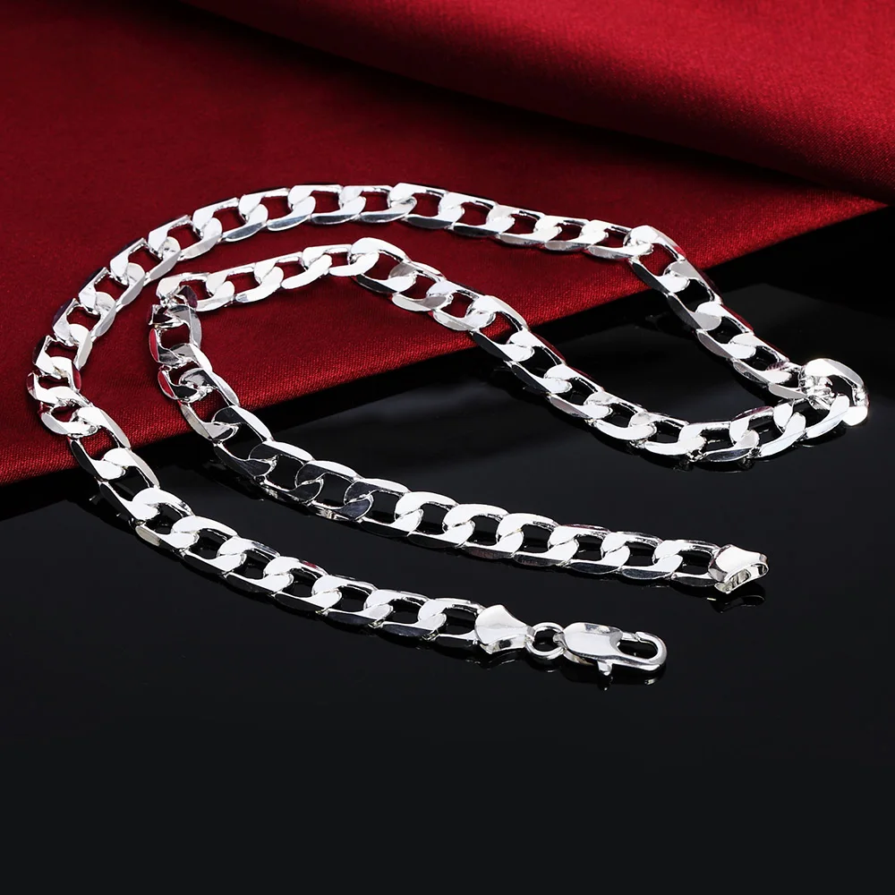Collier en argent regardé 925  - 925 Sterling Silver Chain Necklace Men avis et prix