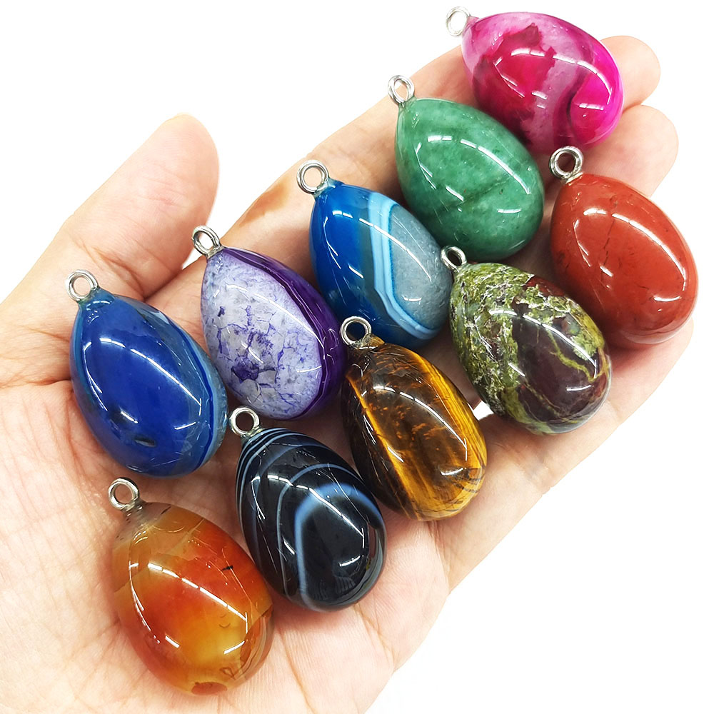 Pendentif en forme d'œuf minia - Crystal Pendant Necklace Natural Stone avis et prix