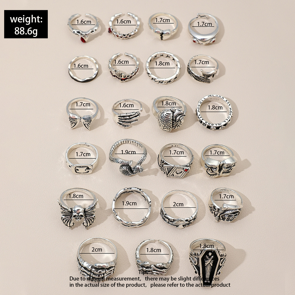 Ensemble de 23 bagues punk géo - Vintage Punk Knuckle Rings Set avis et prix