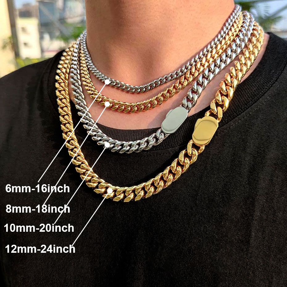 Collier cubain en acier inoxyd - Cuban Link Chain 12Mm avis et prix
