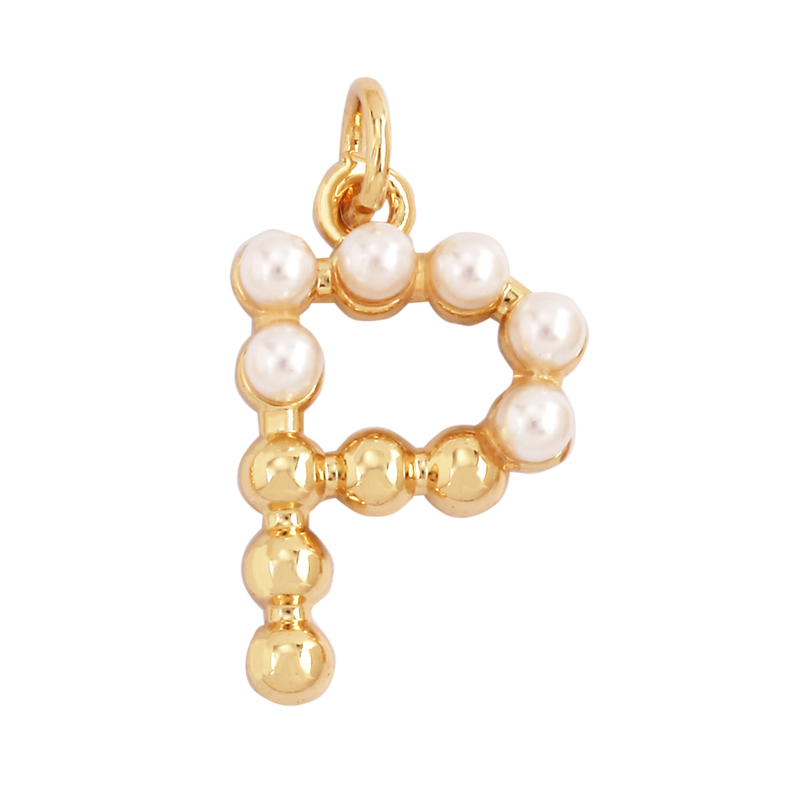 Mode Simple Imitation perle 18 - Initial Letter Necklace 18K Gold avis et prix