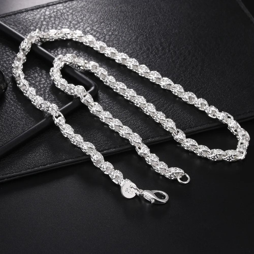 Collier tendance en argent ste - 925 Sterling Silver Chain Necklace Men avis et prix