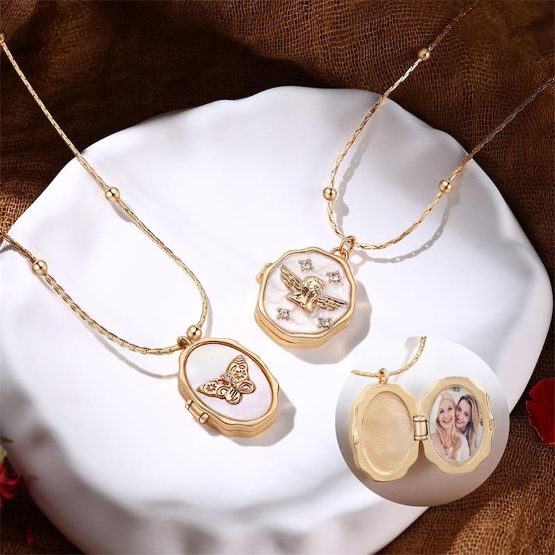 Nouveau Collier Médaillon Ange - Heart Locket Necklace Photo avis et prix