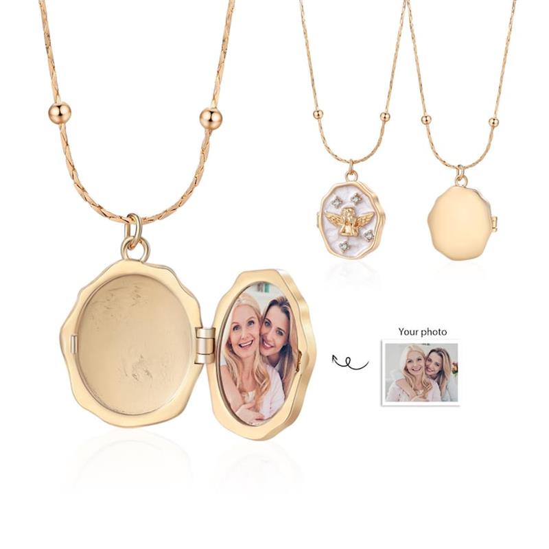 Nouveau Collier Médaillon Ange - Heart Locket Necklace Photo avis et prix