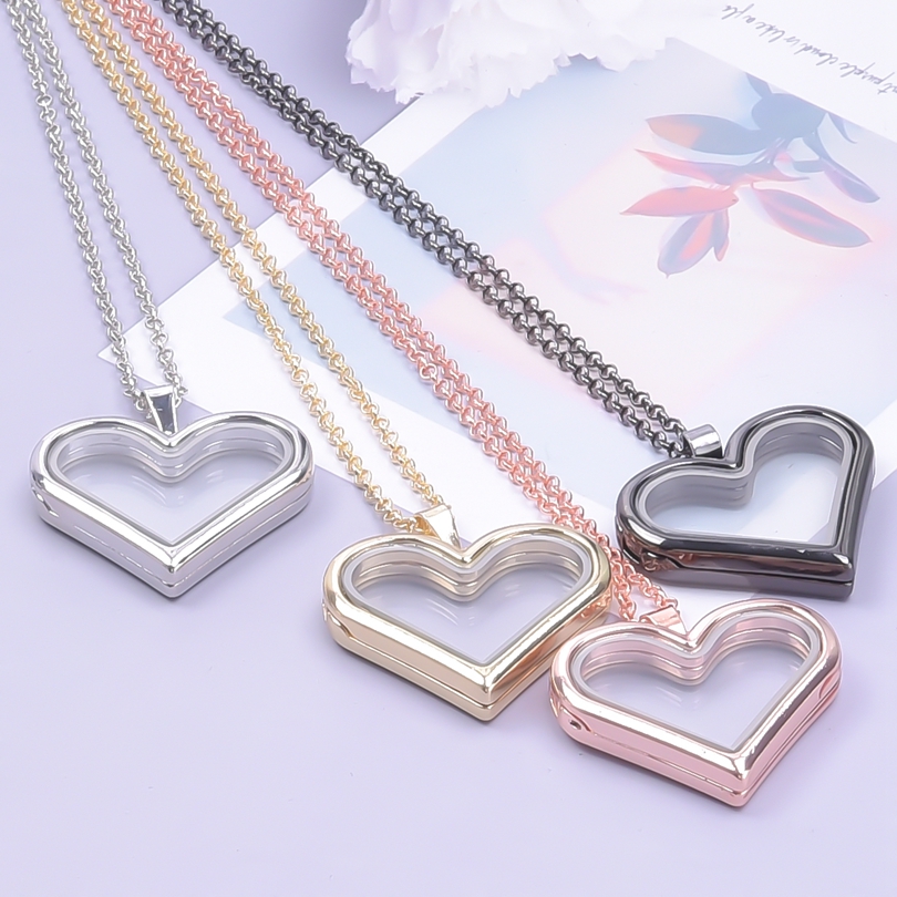 1Pc Y2K fille doux amour coeur - Heart Locket Necklace Photo avis et prix