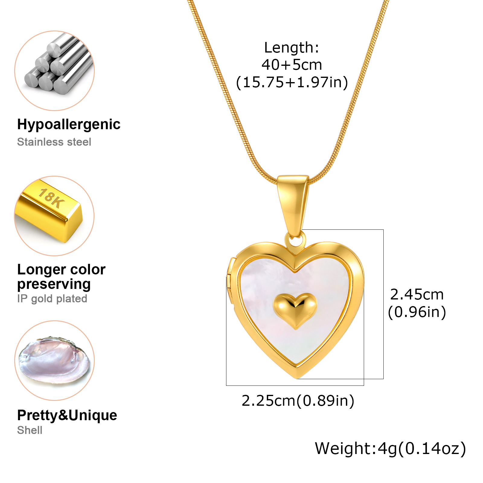 Collier avec pendentif cœur pe - Heart Locket Necklace Photo avis et prix