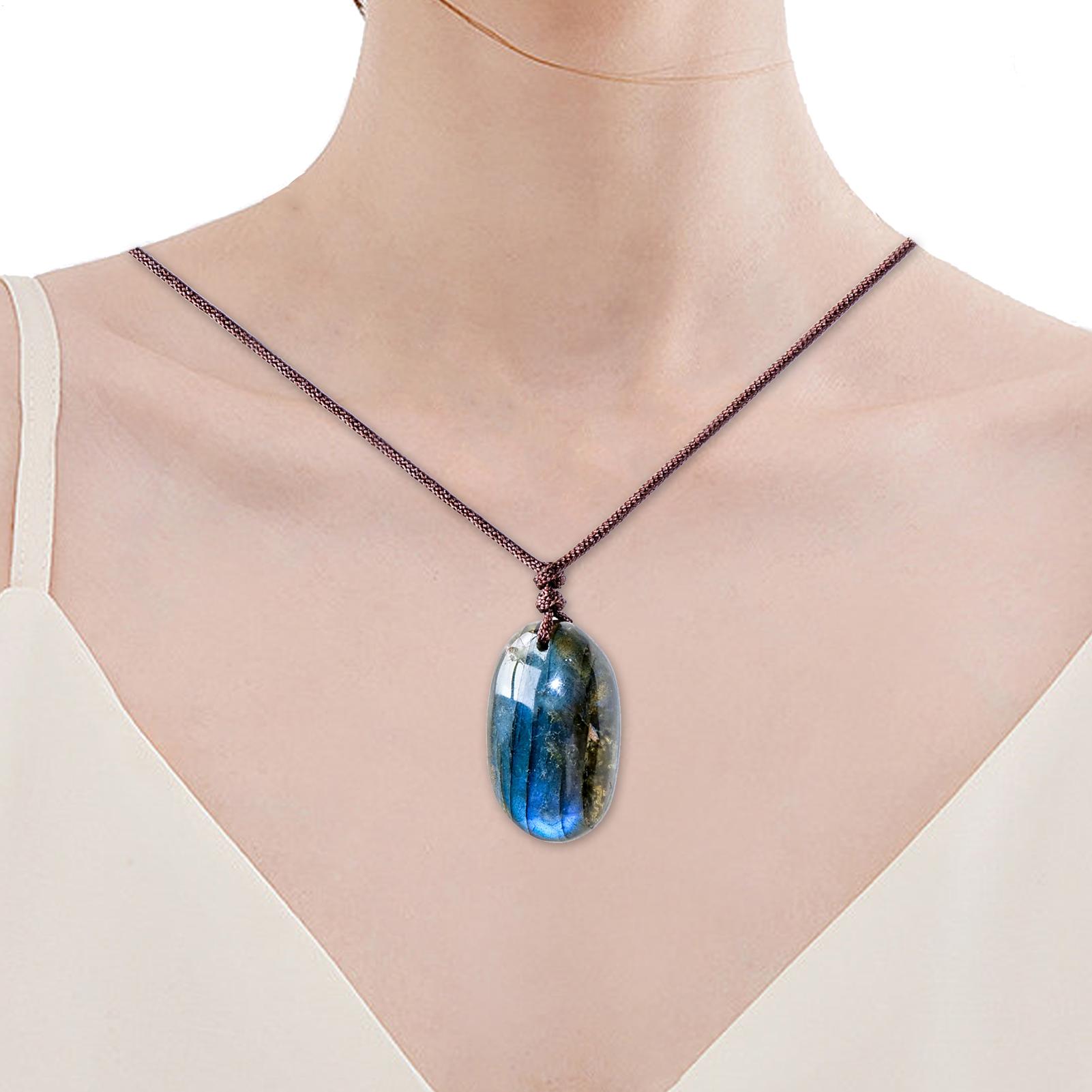 Colliers avec pendentif en Lab - Crystal Pendant Necklace Natural Stone avis et prix