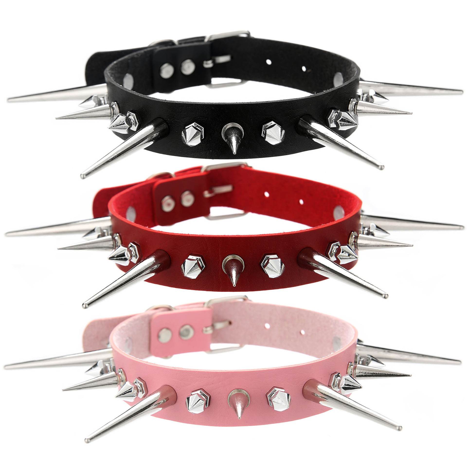 Goth Long Spike tour de cou Pu - Goth Punk Spike Choker avis et prix
