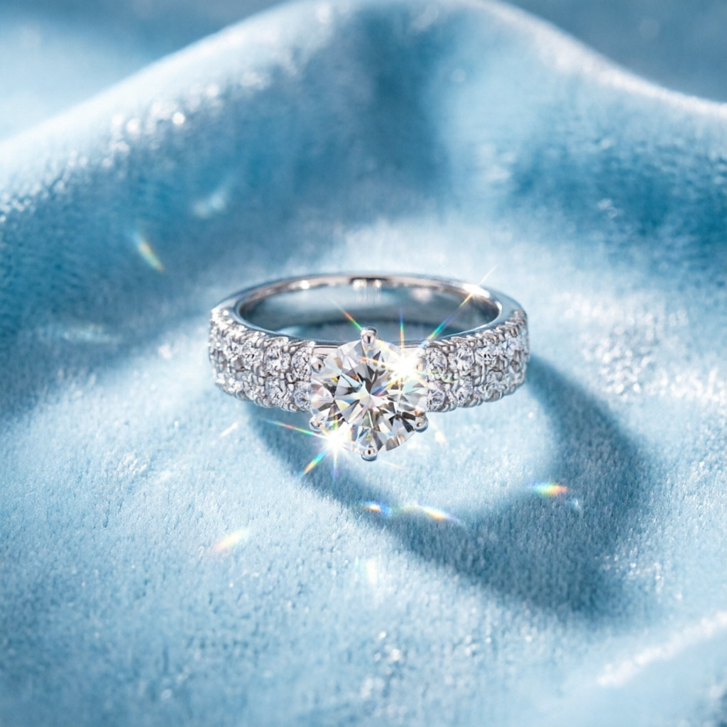 Bague en argent 100% S925 avec - Moissanite Engagement Ring 1 Carat avis et prix