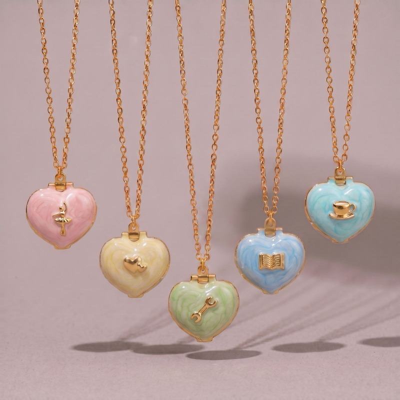 Collier médaillon photo vintag - Heart Locket Necklace Photo avis et prix
