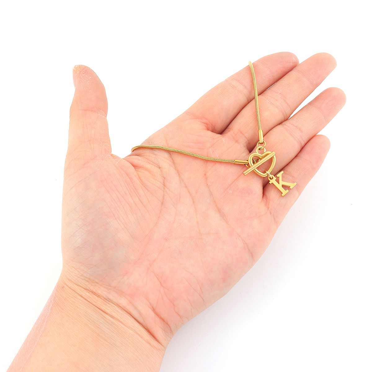 Collier Pendentif Cœur Initial - Initial Letter Necklace 18K Gold avis et prix