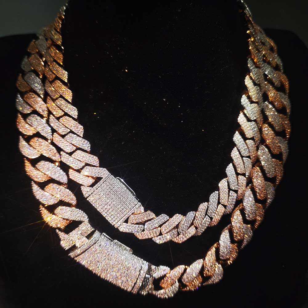 Collier Nuoya bicolore mosaïqu - Cuban Link Chain 12Mm avis et prix