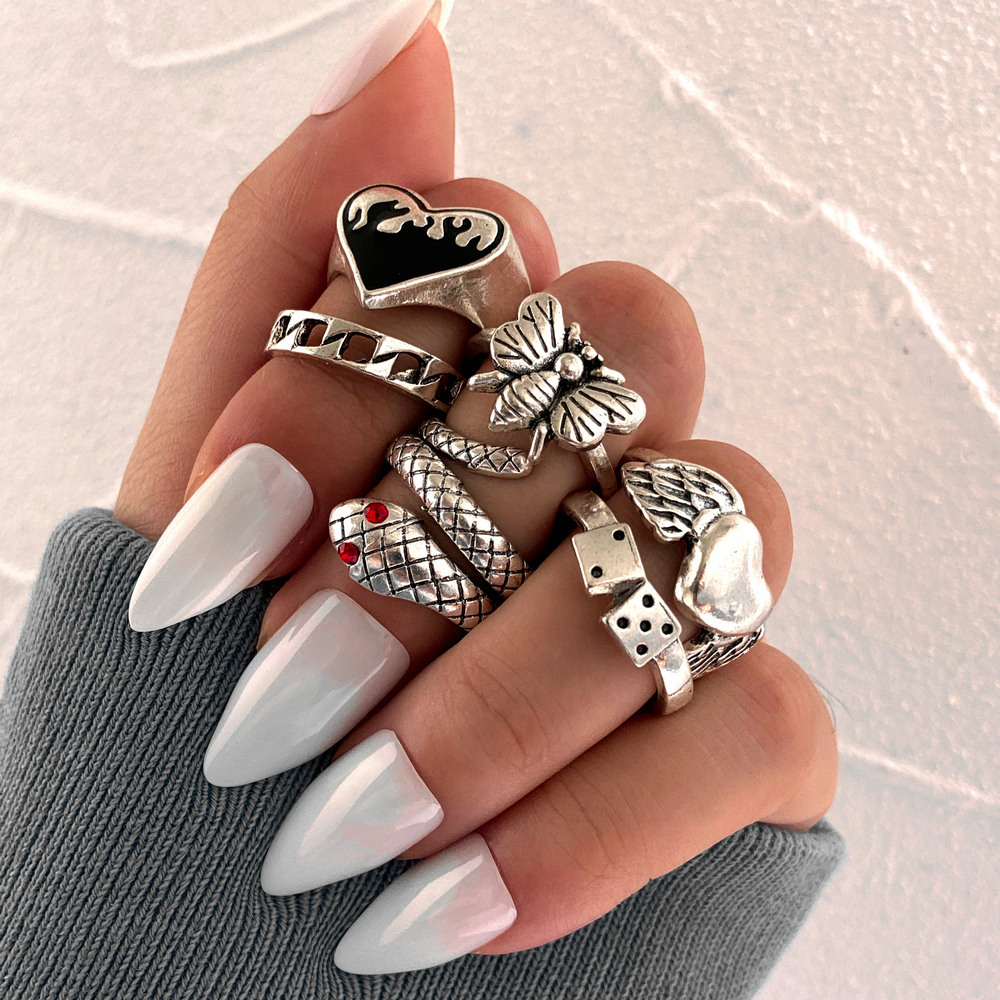 Ensemble de 6 bagues vintage d - Vintage Punk Knuckle Rings Set avis et prix